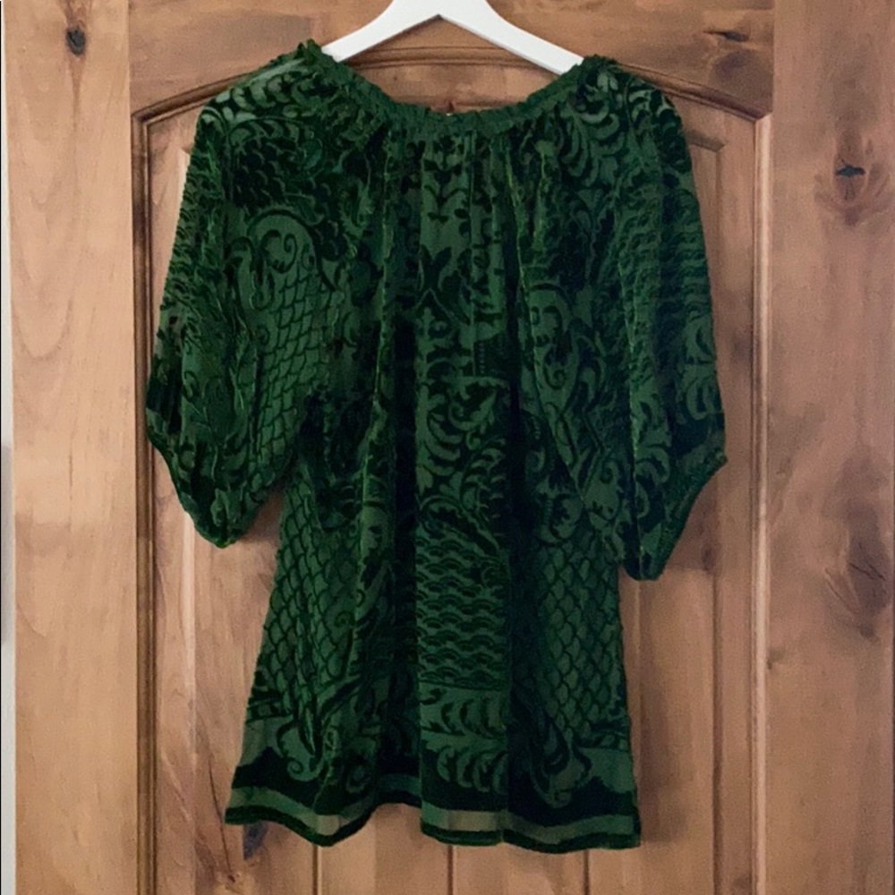 Elegant Green Velvet Top - Picture 3 of 5